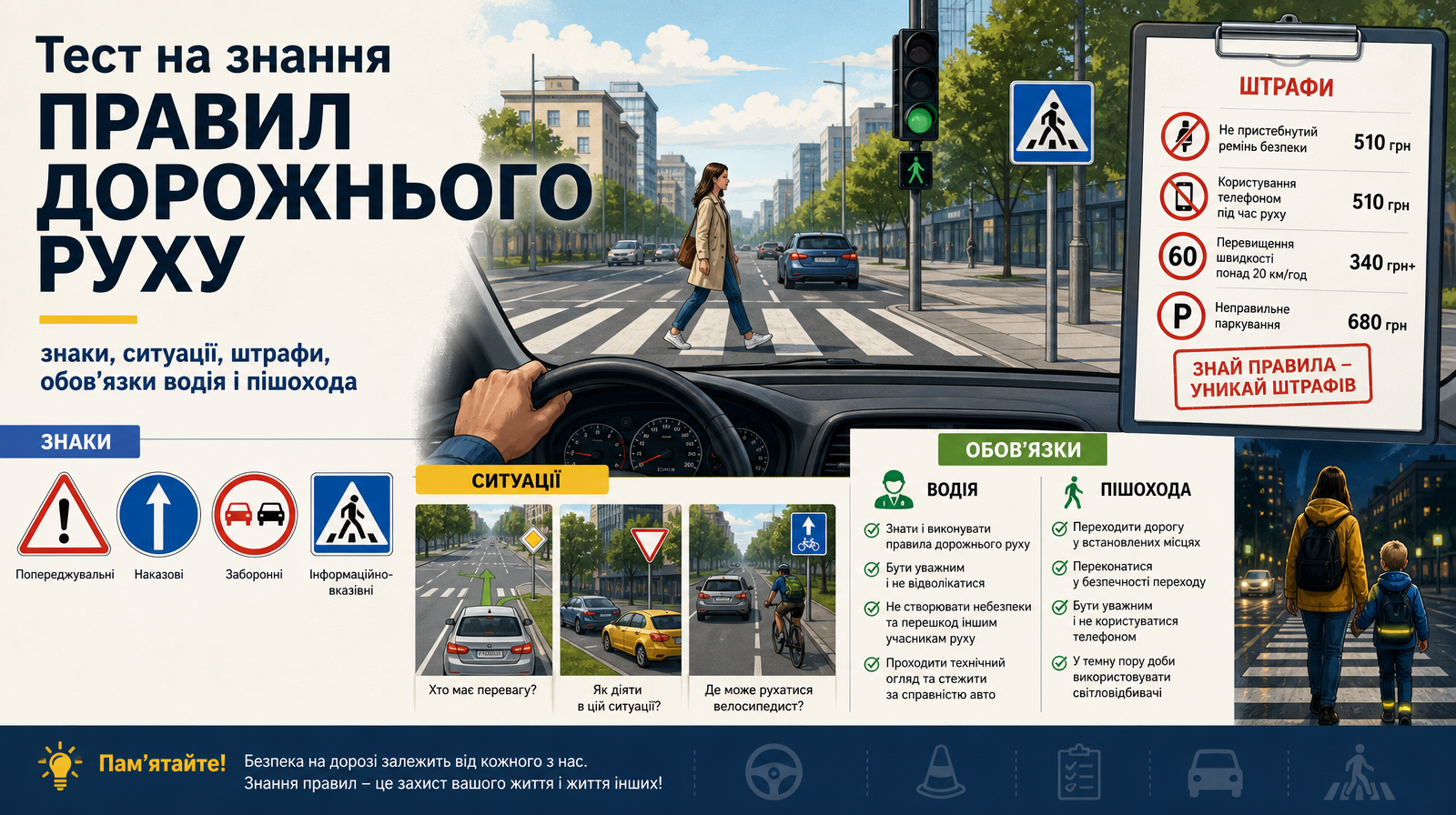 Тест на знання правил дорожнього руху