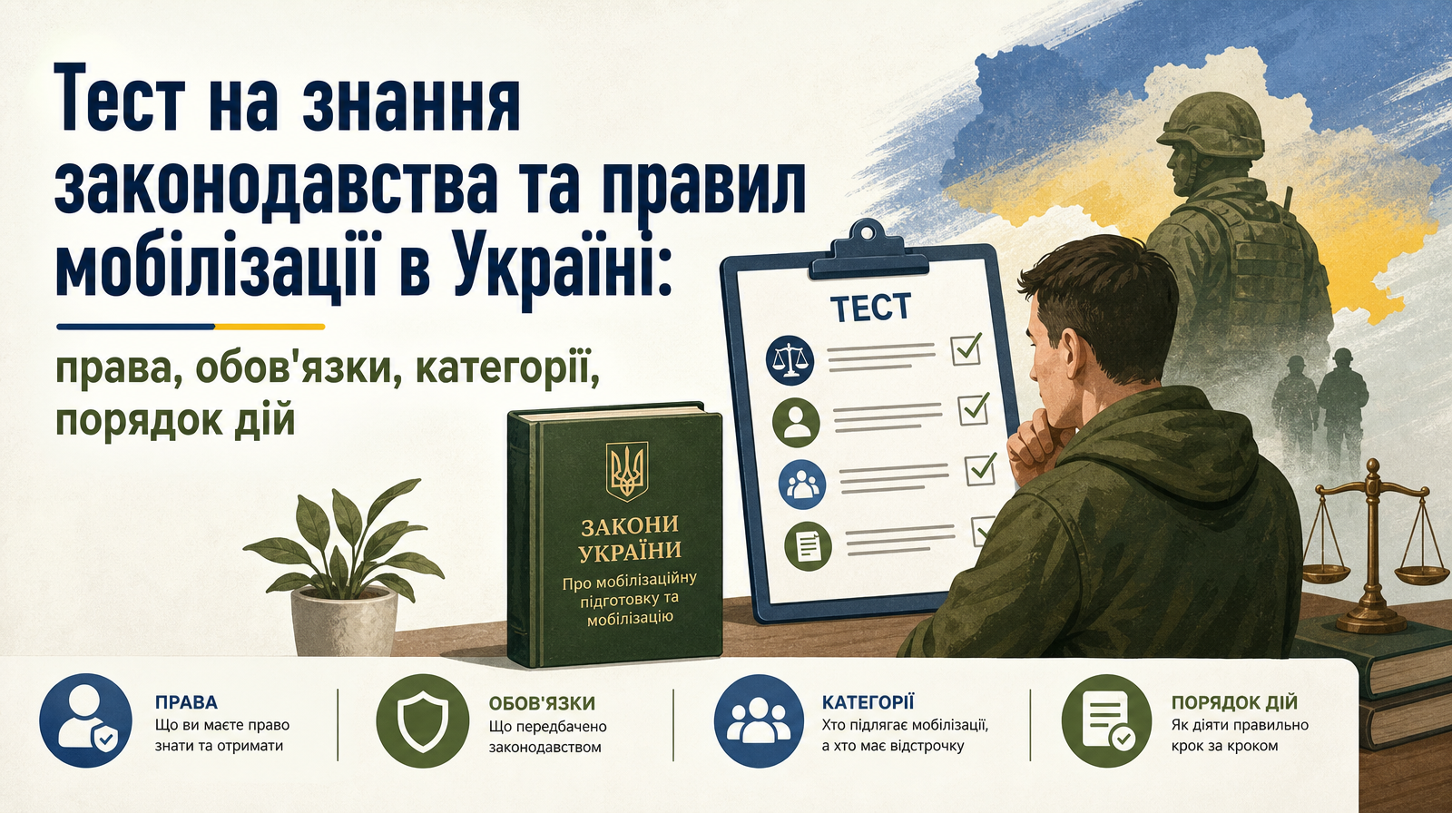 Тест на знання законодавства та правил мобілізації в Україні